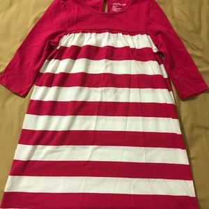 Little Girl Baby Gap Red & White 3/4 Sleeve Dress, Size 4